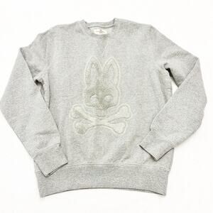 Psycho Bunny Crewneck Gray Sweatshirt Top B6S787B1FL Size XS MINT